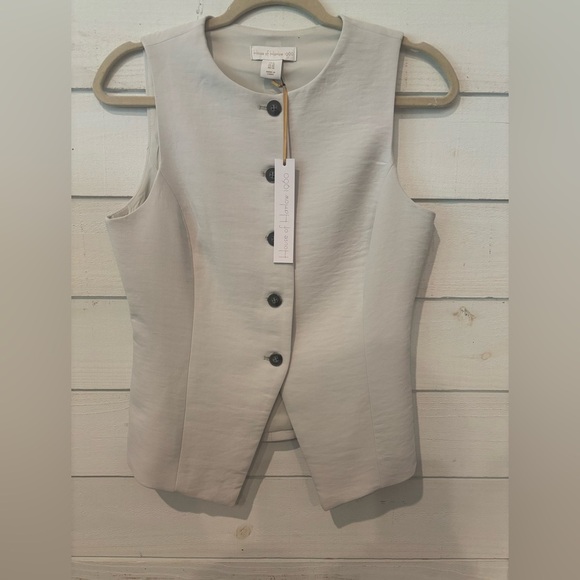 House of Harlow 1960 NWT Cream Sleeveless button down vest in size 6 - Picture 1 of 11